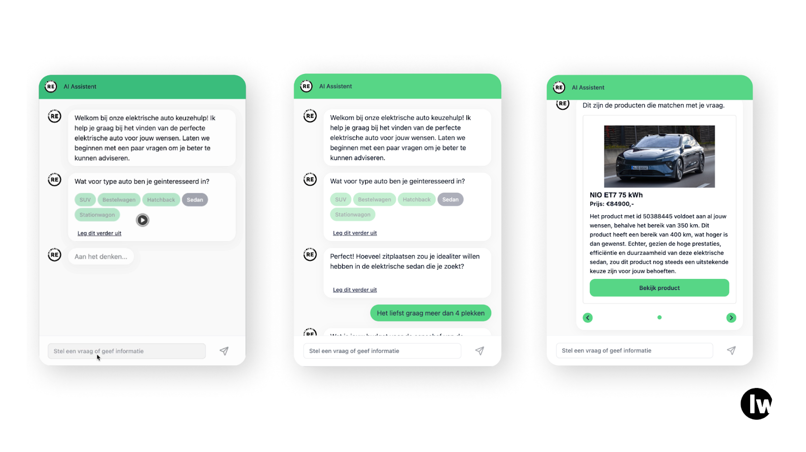 AI keuzehulp voorbeeld - De Nieuwe Zaak - LiveWall