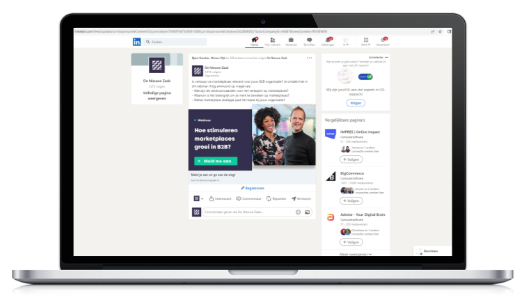 Single image advertentie LinkedIn advertising blog