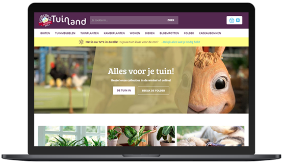 Voorbeeld van personalisatie op basis van weer
