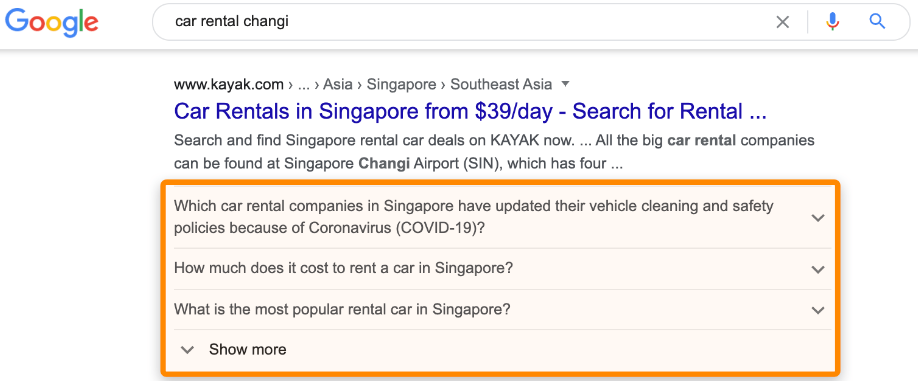Waaron toont Google geen FAQ schemas meer in haar zoekresultaten - Voorbeeld Featured Snippet