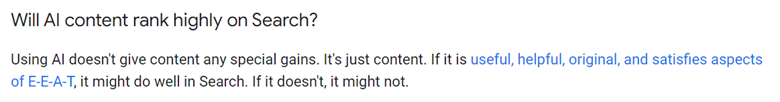 Will AI content rank highly on Search?
